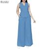 Women Sleeveless Vest Tops and Pants Summer Two Piece Suit Sets