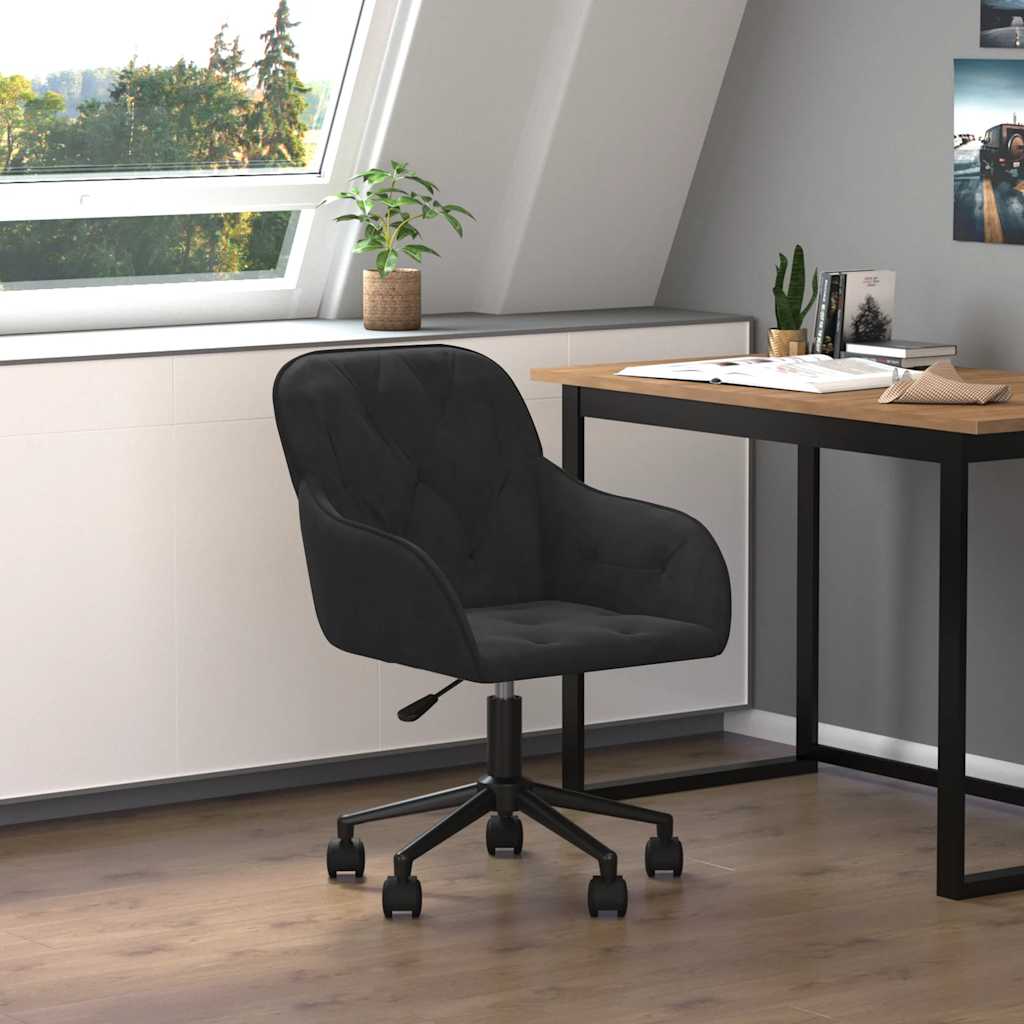 Office Chair Swivel Black Velvet