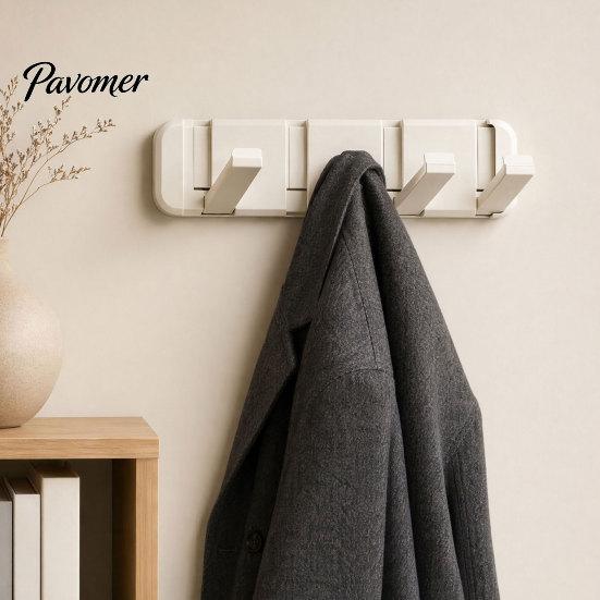 Door Back Storage Hooks Over The Hanger Hooks, Foldable No Drilling Adhesive Coat Rack, Dorm Room Space Saving Organizer, for Coats Bags Towels
