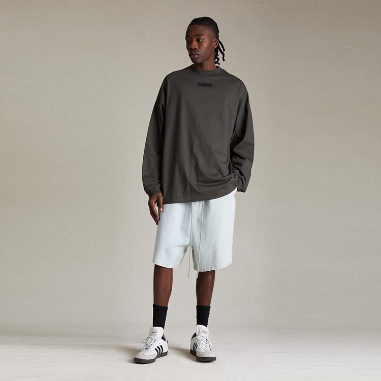 Fear of God Essentials Relaxed Short Light Washed Denim Men Bottoms Blue 160SP244190F