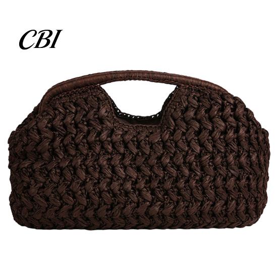 Trendy Straw Handbag Large Clutch Bag, Woven Women Handbag, Compact Everyday Top Handle Satchel Purse for Summer Beach Vacation