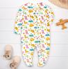 Newborn Long Sleeve Bodysuit with Double Zipper for Easy Change - Autumn/Winter Belly Protection, Prevents Chills