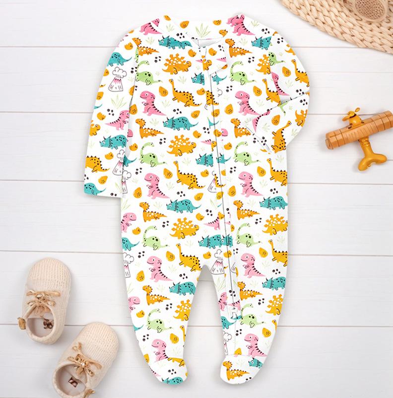 Newborn Long Sleeve Bodysuit with Double Zipper for Easy Change - Autumn/Winter Belly Protection, Prevents Chills