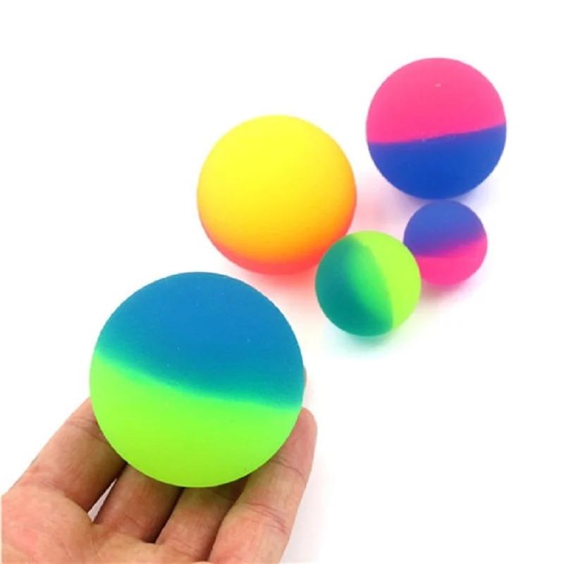 10/4/2Pcs Bicolor Elastic Sphere Plaything Kids Colored Boy Bouncing Sphere Rubber Kids Sport Games Elastic Jumping Ball Birthday Gift