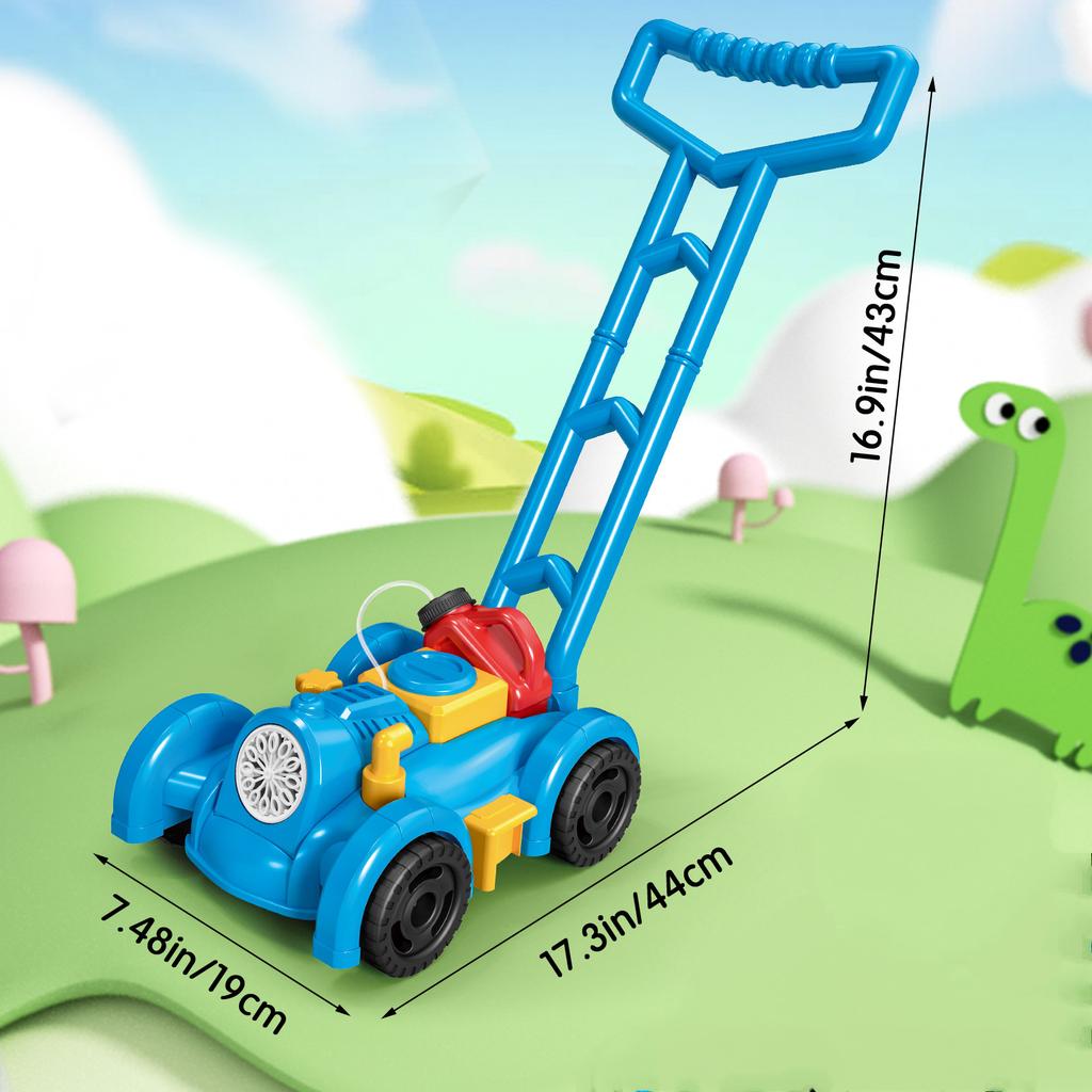 12 Holes Lawn Mower Automatic Bubble Machine Cart Lights Hand Trolley Soap Bubble Blowing Outdoor Kids Toys Walker Game Gifts