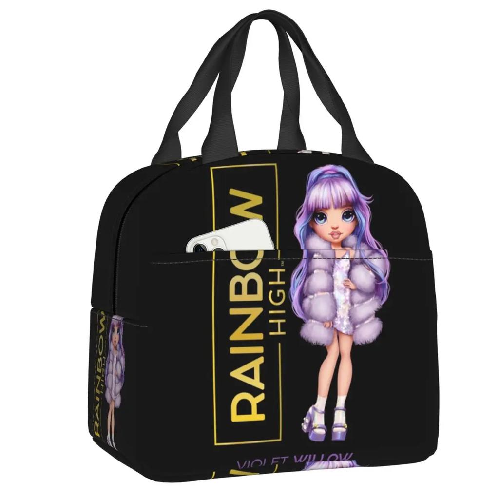 Rainbow High Isolierte Lunch-Tragetasche für Damen Sunny Madison Tragbare Kühltasche Thermische Lebensmittel-Lunchbox Outdoor Camping Reisen