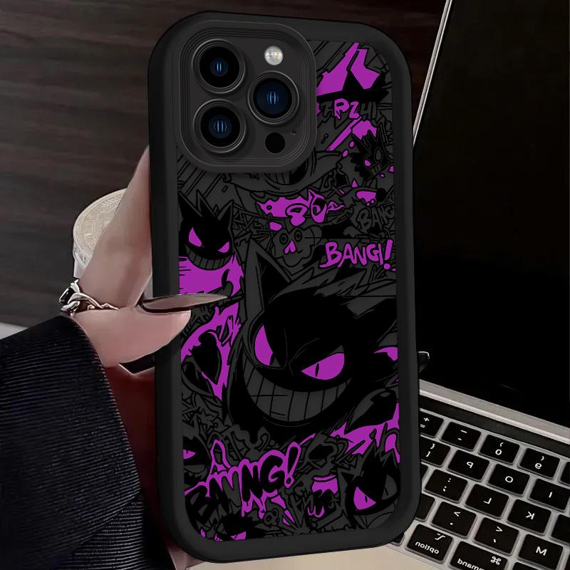 Luxury Gengar P-Pokemon Soft Case For iPhone 17 Air 16 16E 15 14 13 12 11 Pro Max X XS X S Max XR SE 2020 SE4 7 8 Silicone Cover