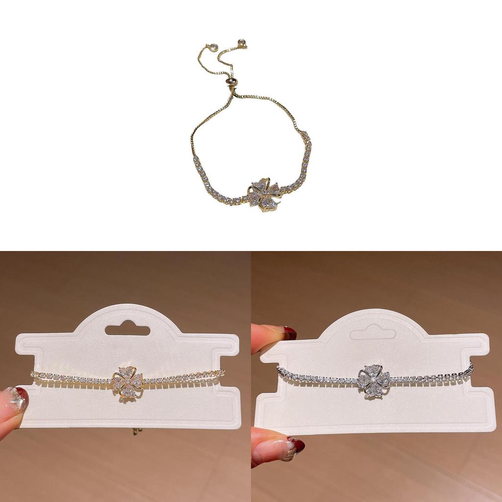 Floral Zirconium Adjustable Bracelet For Women With Elegant And Trendy Style