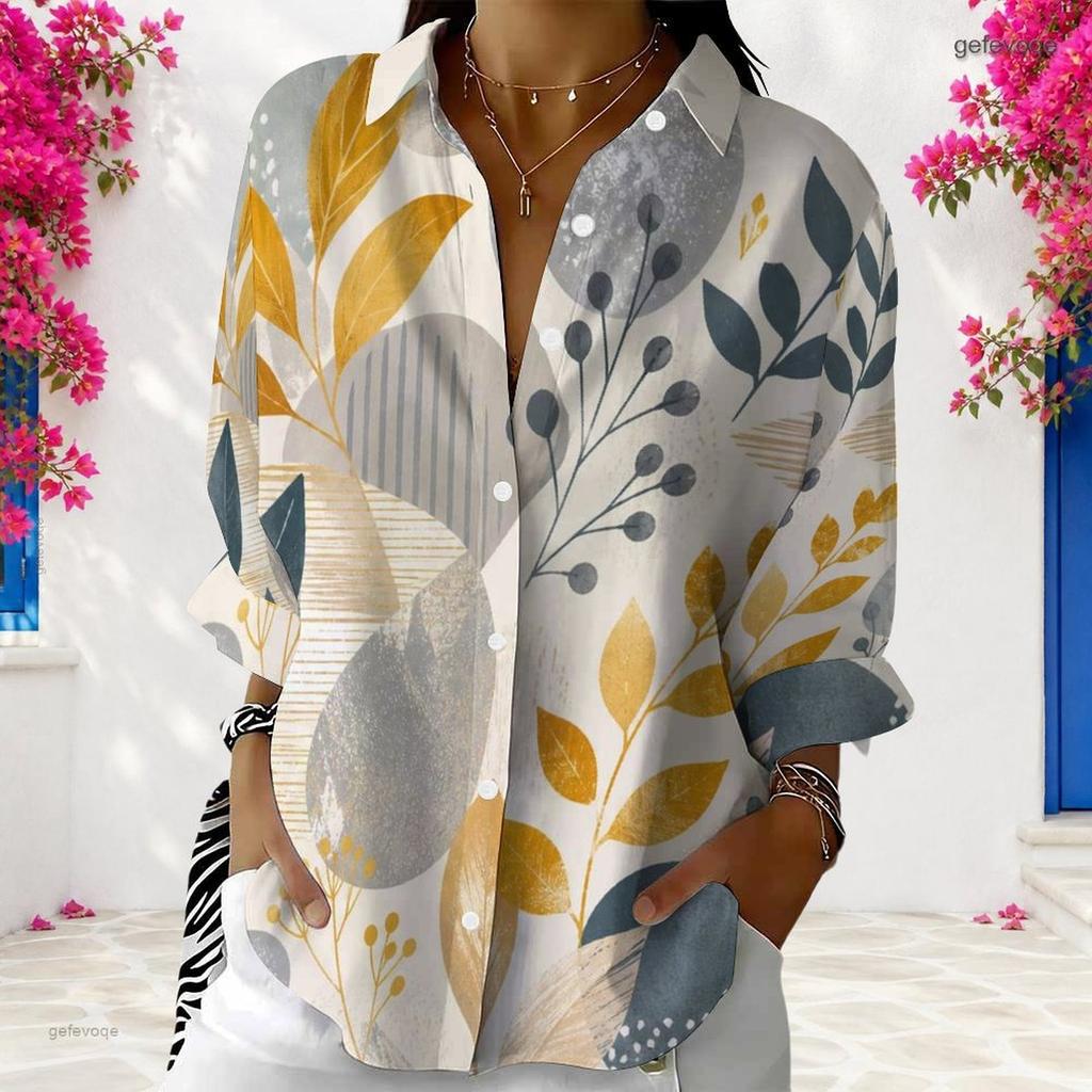 Womens Plus Size Collared Long Sleeve White Button Front Shirt