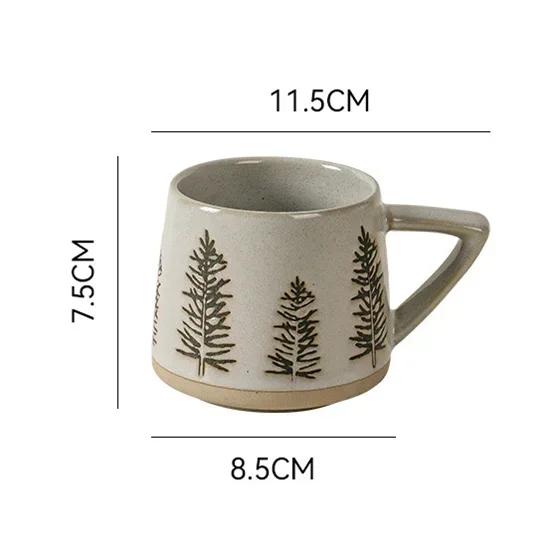 Christmas Vintage Ceramic Mug Nordic Style Creative Coffee Cups with Handle Household Office Milk Water Tea Cup Drinkware Gifts