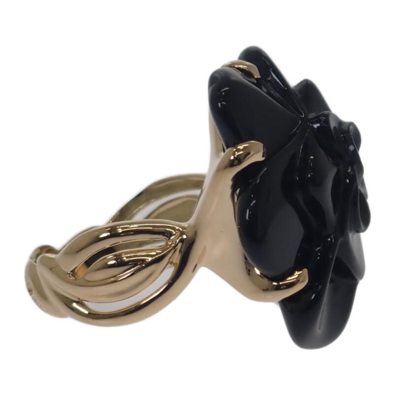 CHANEL  #16(JP Size) ring K18 yellow gold/onyx Women
