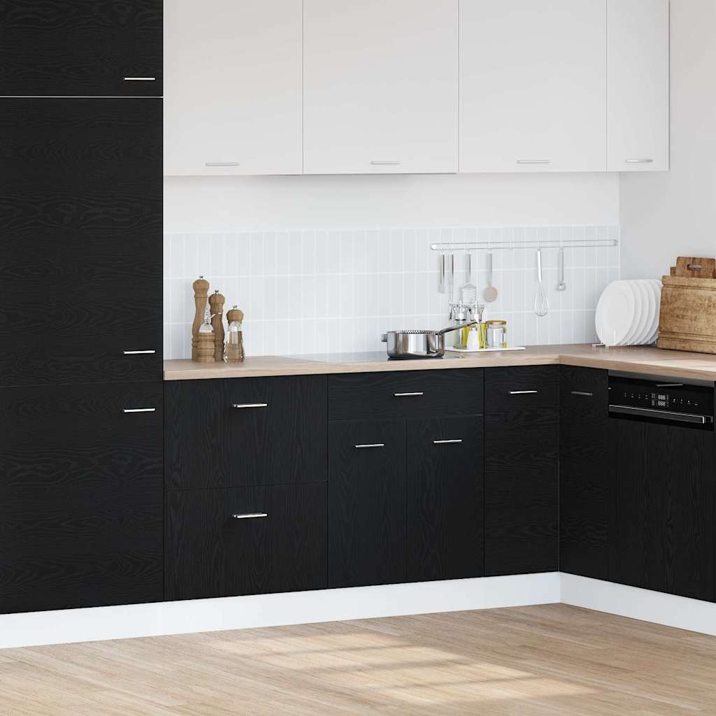 vidaXL Hängeschrank Schwarz Eichen-Optik 60 x 46 x 81,5 cm schwarz