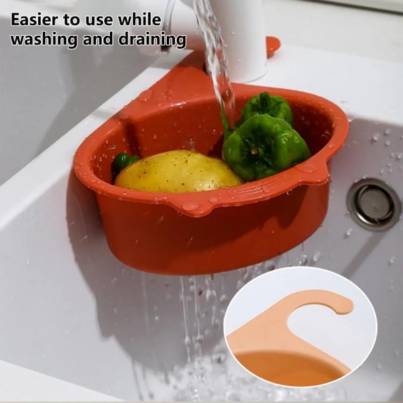 Round Cartoon Cat Sink Strainer Household Fruit Vegetable Drainer Basket Filter Shelf Sponge Rack Kitchen Tool Accessories