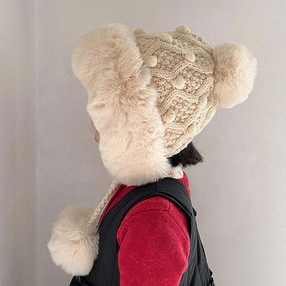 Windproof Skiing Cap Thicken Children Warm Cap Cute Ear Protection Hat Outdoors