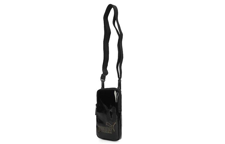 PUMA Patent Leather Cell Phone Pouch, Crossbody Bag, Shoulder Bag Women s Black 077923-01