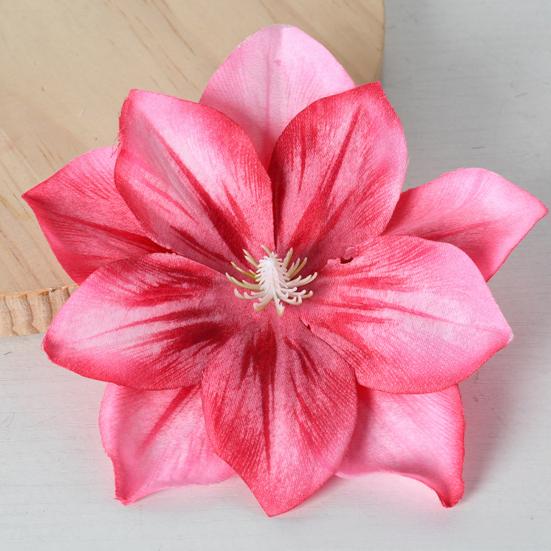 2 Pcs Artificial Lotus Flower Head Small Realistic Clematis Flowers for DIY Wedding