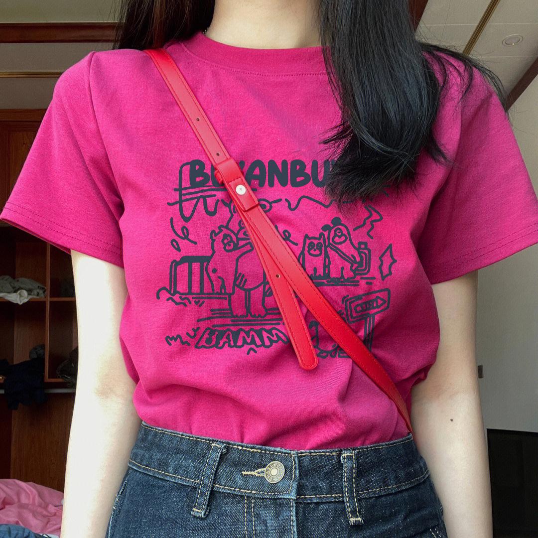 

Женская футболка с коротким рукавом с принтом «розовый драконий фрукт», новая 2025, с надписью, тонкий хлопок, одежда с рукавом до локтя S