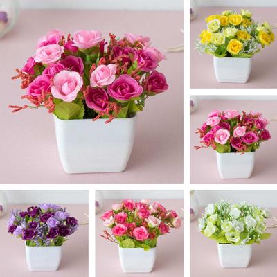 Creative Fake Flower Bonsai Eye-catching No Watering Beautifying