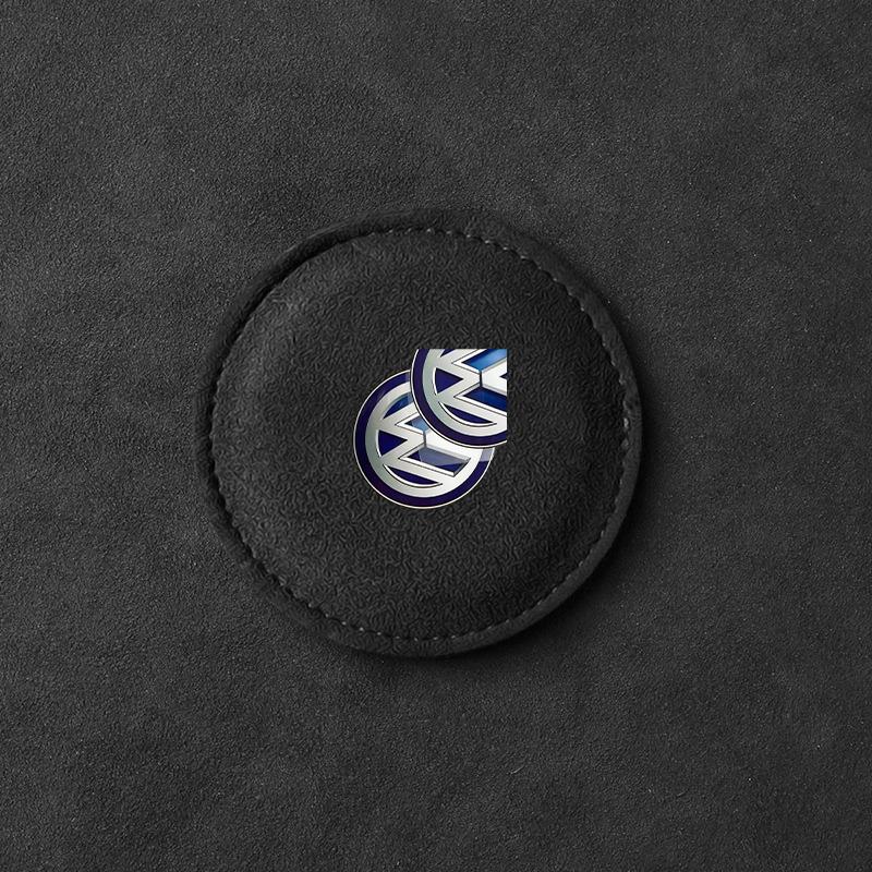 

Car Stickers Turned Fur Car Coasters Non Slip Round Mat Coaster Heat Insulating Mat For Volkswagen VW GTI Rline R Golf Teramont