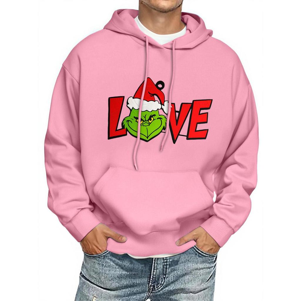 Men's Print Hooded Sweatshirt Long-Sleeve Casual Pullover Hoodie Hooded Sweatshirt