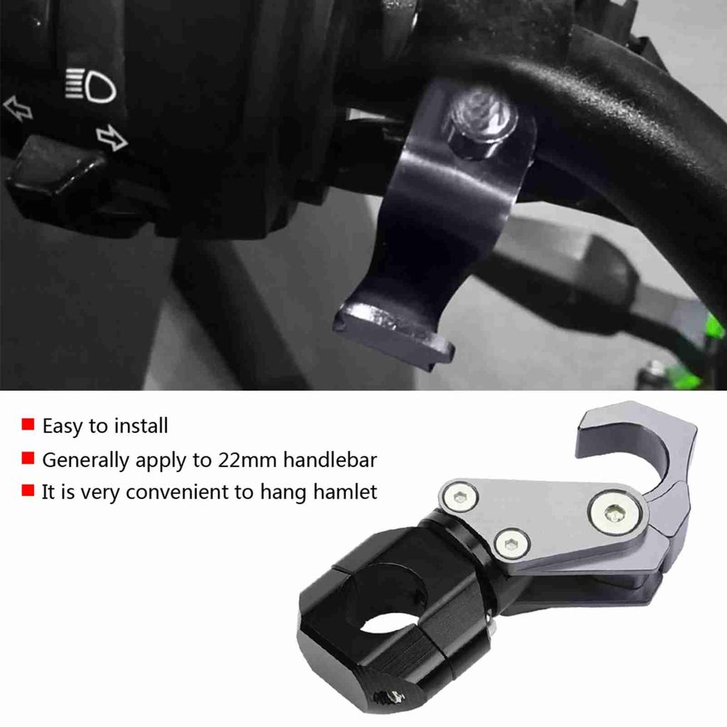 22mm Unversal Motorcycle Handlebar Hook for         ;Black: