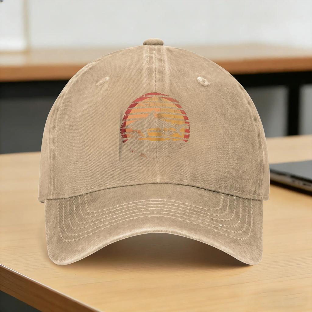 Sunset Beach Shark Graphic Casual Baseball Cap  Tennis Skate Trucker Hat Spring Sun-Proof Men Women Vintage Snapback Cap