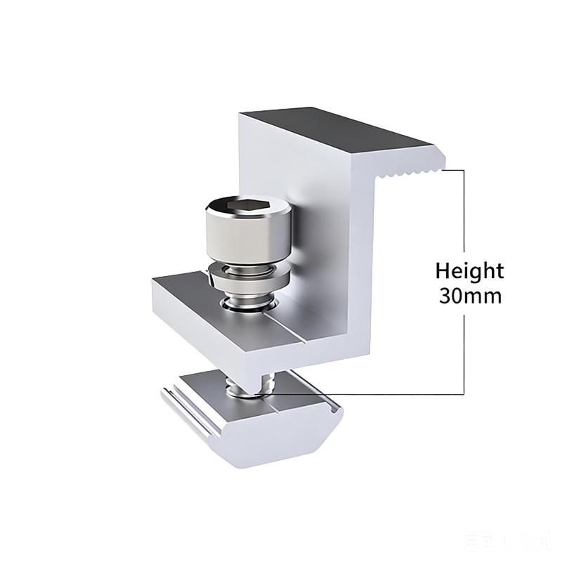 5/10Pcs For Aluminum Alloy Solar Panel End Clamps For PV Module Racking Mount System Accessories Photovoltaic Mounting