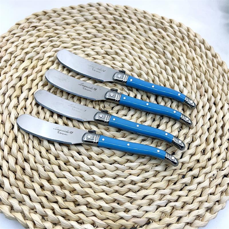 4-10pcs 6.25'' Laguiole Cheese Knife White Blue Yellow Plastic Handle Butter Spreader Knives Bread Slicer Restaurant Cutlery