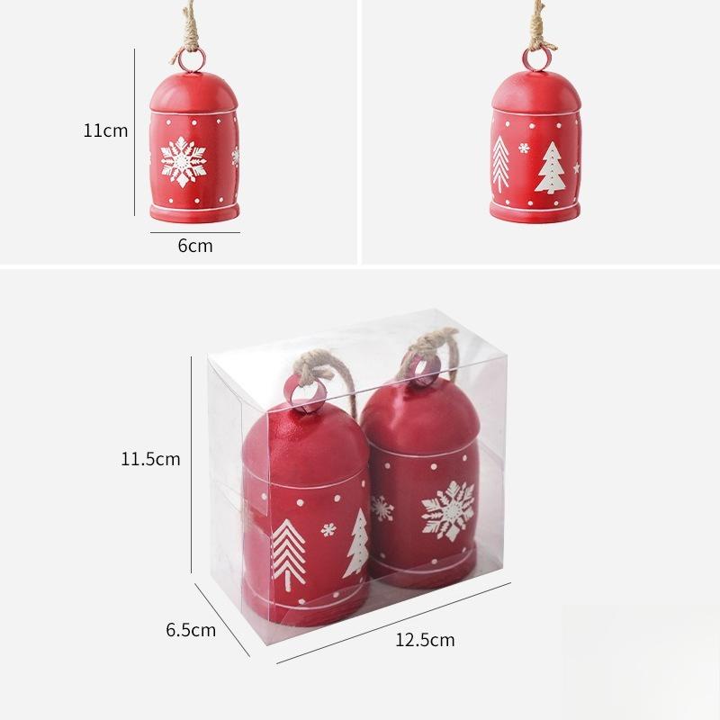 

2 шт./набор Железный рог Открытие Рождественский колокольчик Ручной колокольчик Может звонить Большие колокола Украшение для рождественской елки Подвеска Подарок