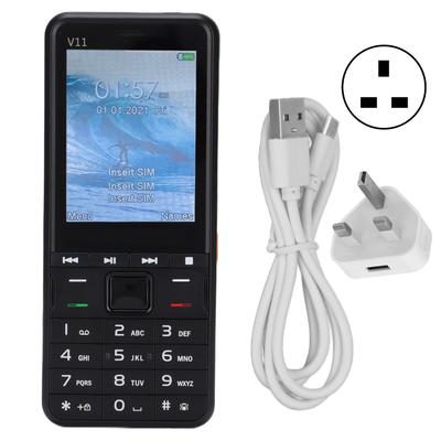 V11 Tlačítkový 2,8palcový displej 32MB+32MB 2G GSM 3 SIM karty 3 Pohotovostní telefon (Černá )