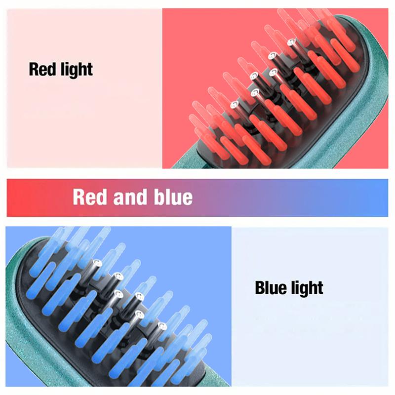Electric Liquid Massage Comb Red Blue LED Vibration Massage Essential Oil Liquid Guiding Massager Hair Care Scalp Applicator