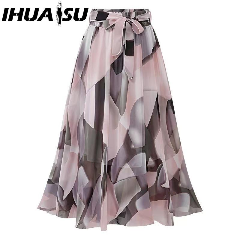 

IHUASU Женская Модная Повседневная Летняя Весенняя Юбка XXXXL розовый