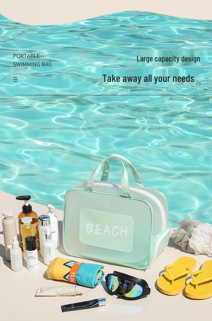 Waterproof Sports Swim Bag with Wet/Dry Compartments, Large Capacity Beach & Yoga Fitness Bag