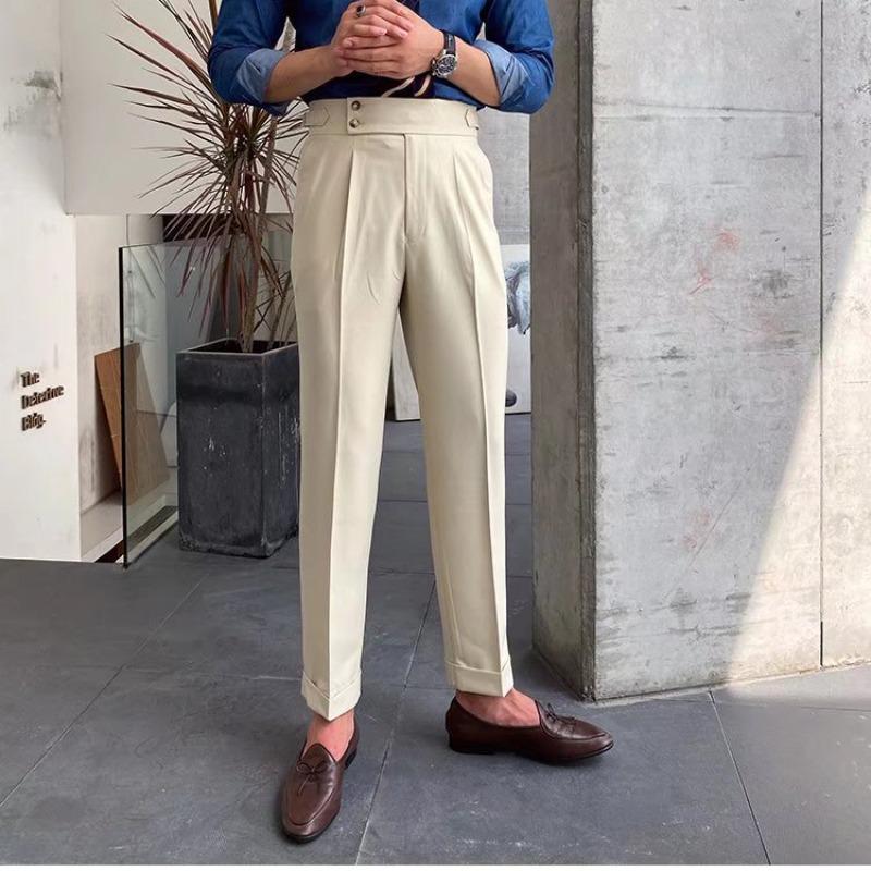 Men's Summer Slim Fit High Waist Casual Trousers