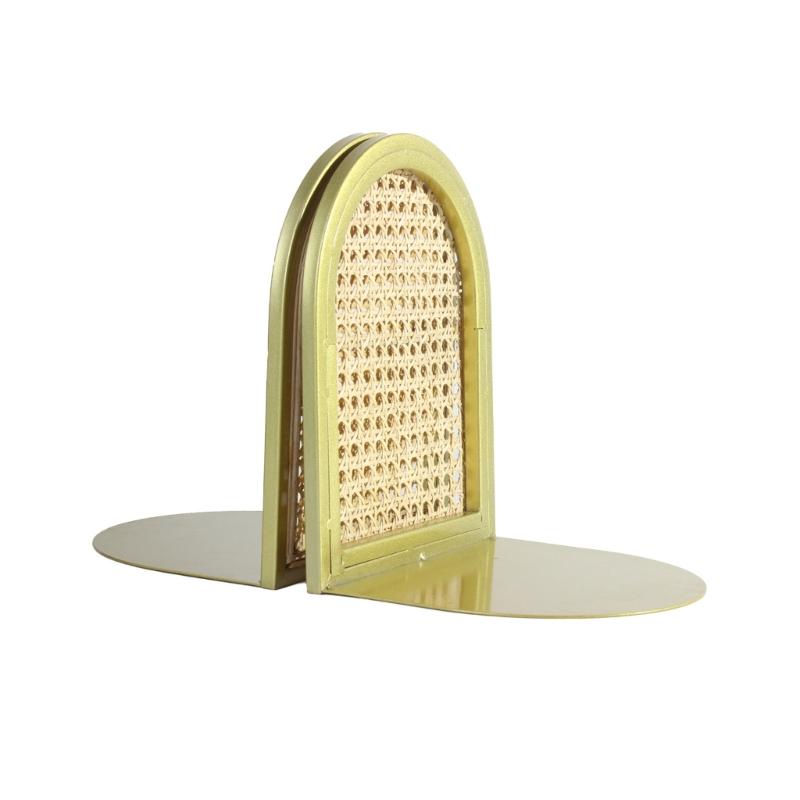 

Metal Book Holders Simple Book Stands Book Stoppers Arch Rattan Bookends Decorative Bookends for School Home Office 1