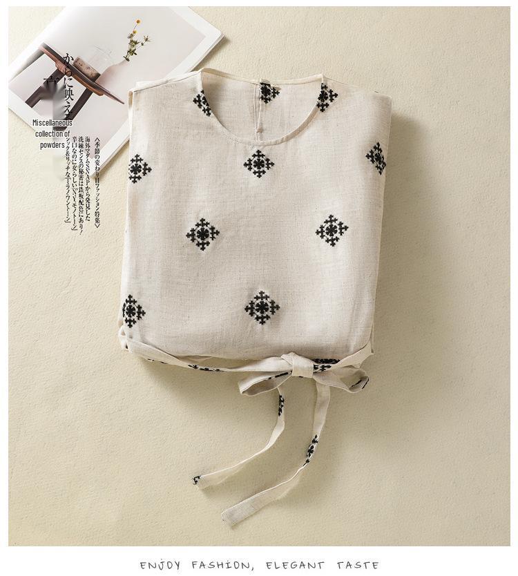 2026 Spring/Summer Sleeveless Cotton Linen Dress in Natural Hemp, Round Neck, Loose Fit, Literary Style
