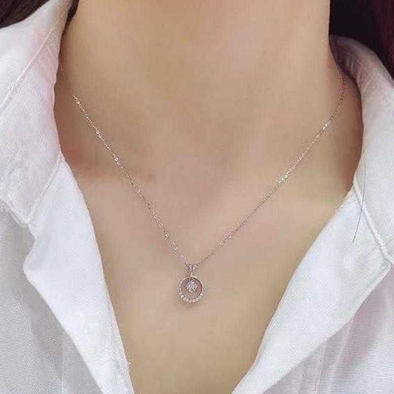 Simple Star Smart Zircon Pendant Necklace, Temperament Charm Women'S Collarbone Chain
