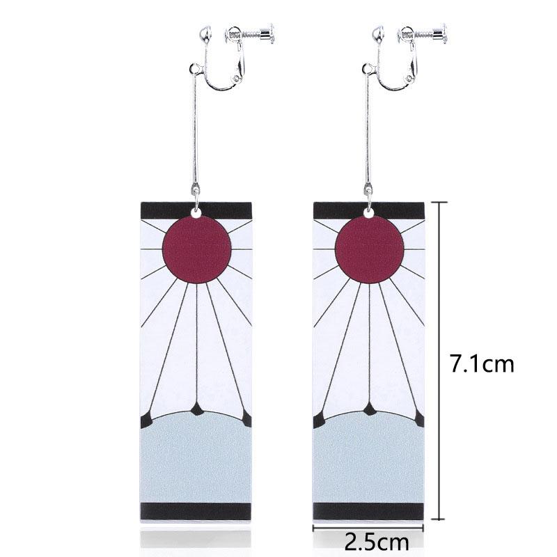 1 Paar Kamado Tanjirou Ohrringe Japanischer Anime Dämon Slayer Eardrop Cosplay Prop Cartoon Schmuck für Männer Frauen