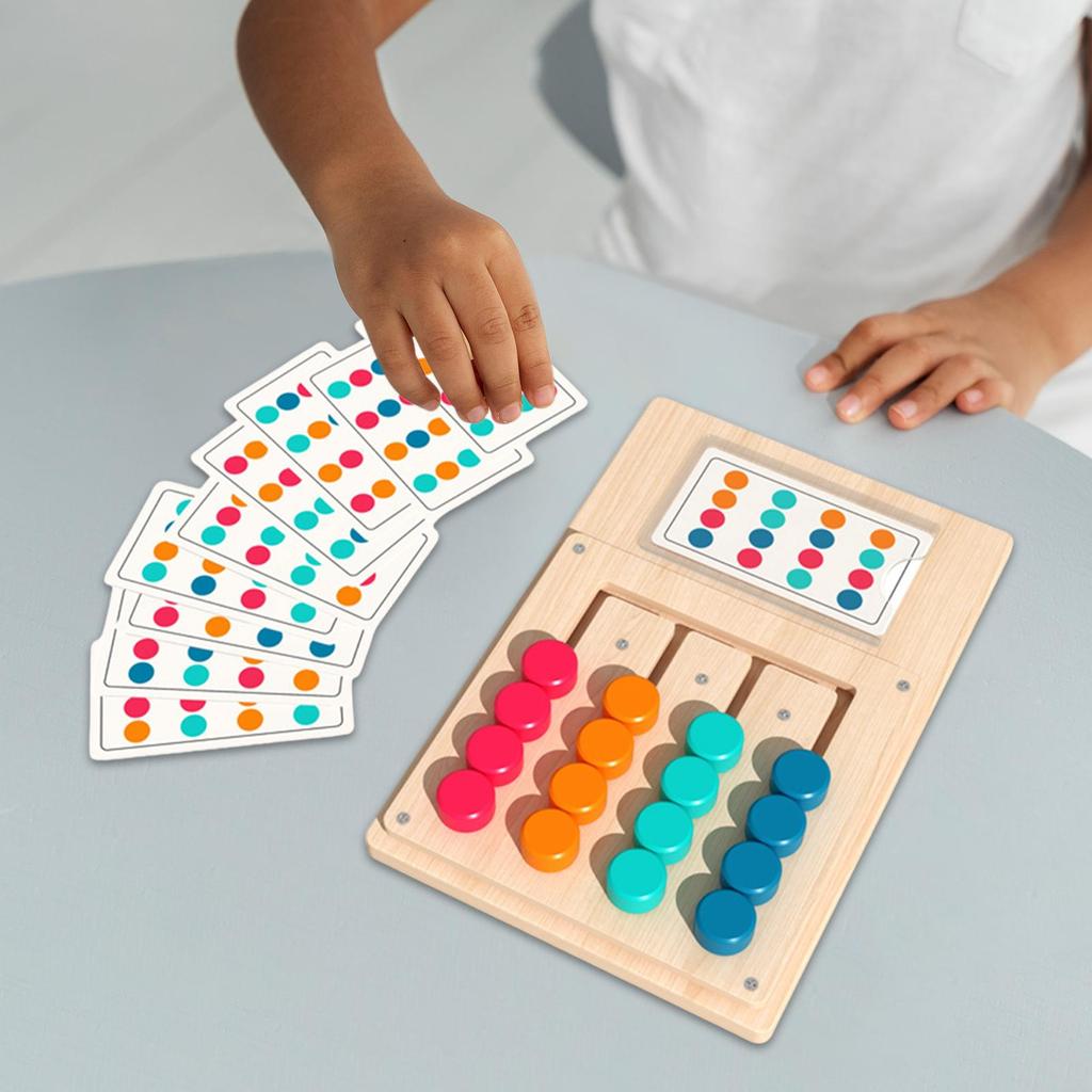 Montessori Preschool Learning Toys, Slide Puzzle Board, Educational Toys Shape Color