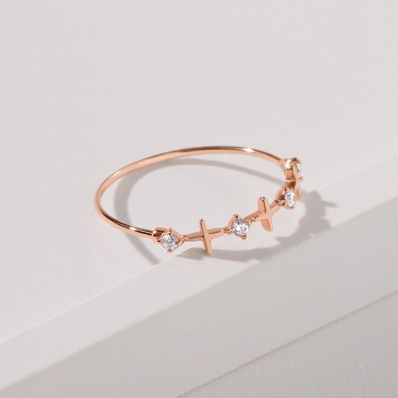 MCEL 14K/18K Duel Cross Cubic Ring