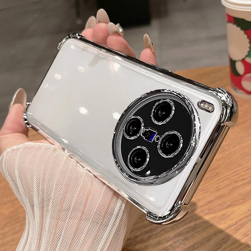 lating Lens Protection Film Case For VIVO X300 Pro X 300 Four Corners Anti-shock Protection Cover Bumper For VIVO X300 Pro For VIVO X300 Pro серебряный