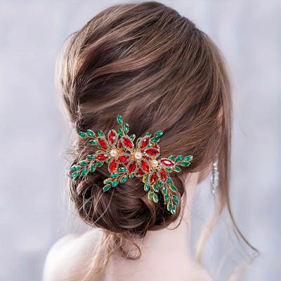 Luxury Crystal Handmade Hair Comb Pearl Headband Tiara For Women Prom Party Bridal Wedding Hair Accessories Jewelry Comb Tiara