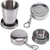 240ml/140ml/75ml Stainless Steel Travel Folding Cup Portable Outdoor Travel Camping Folding Collapsible Cup Retractable Collapsible Cup[s]