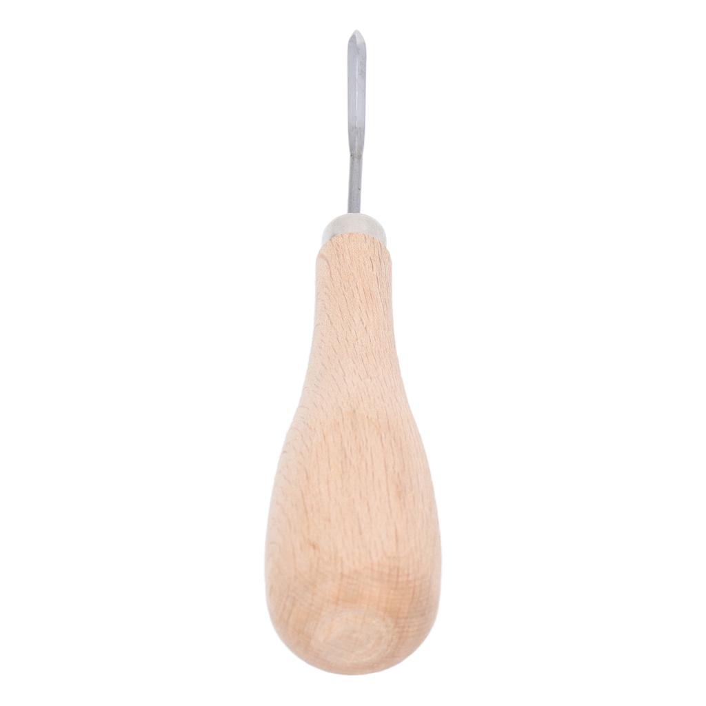 Curved Stitching Awl Accurate Spacing Steel Awl Tool Sewing Professional Ergonomic Awl Punch with Beech Handle for