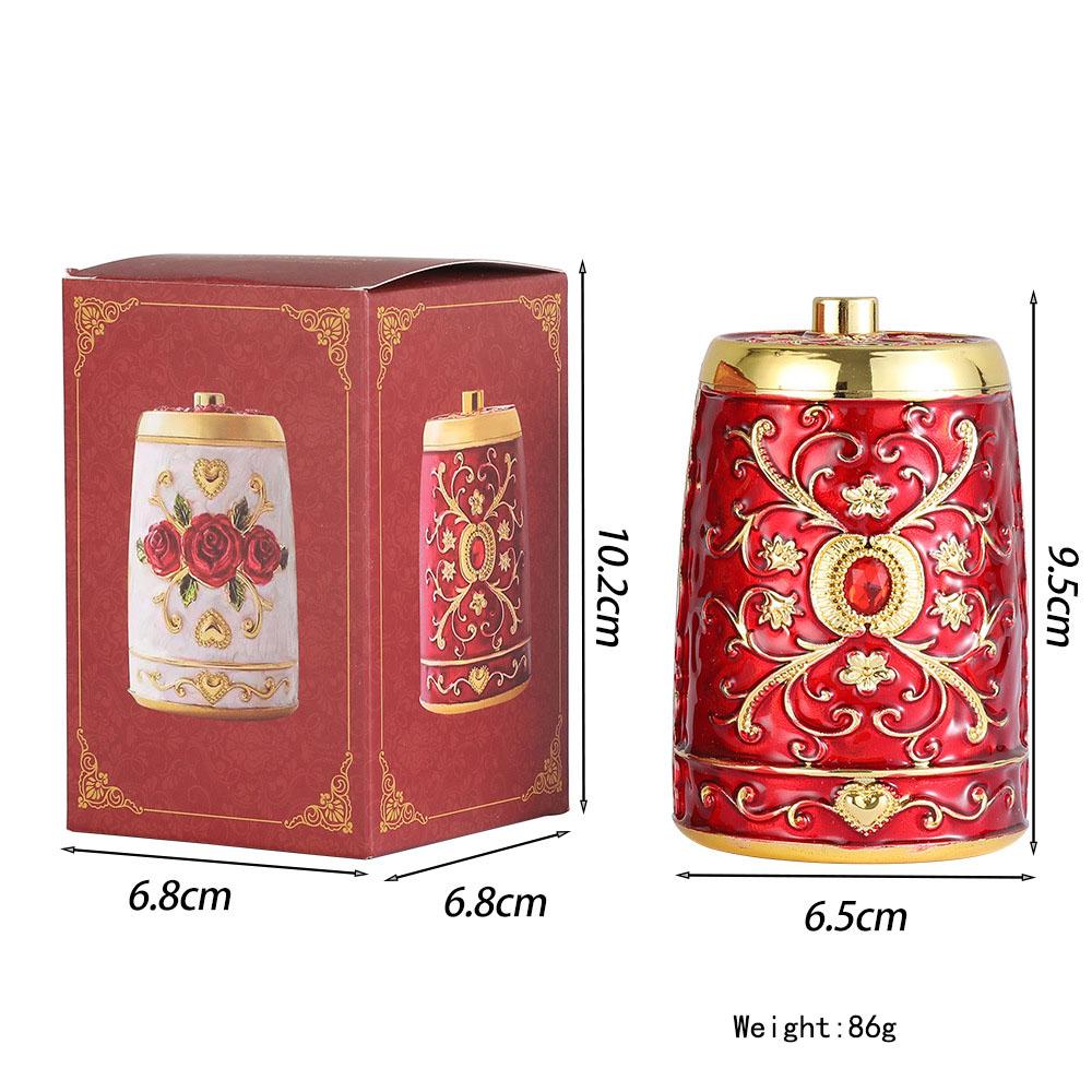 European Style Retro Toothpick Organizer for Home and Kitchen Elegant Toothpick Storage Container with Floral Design