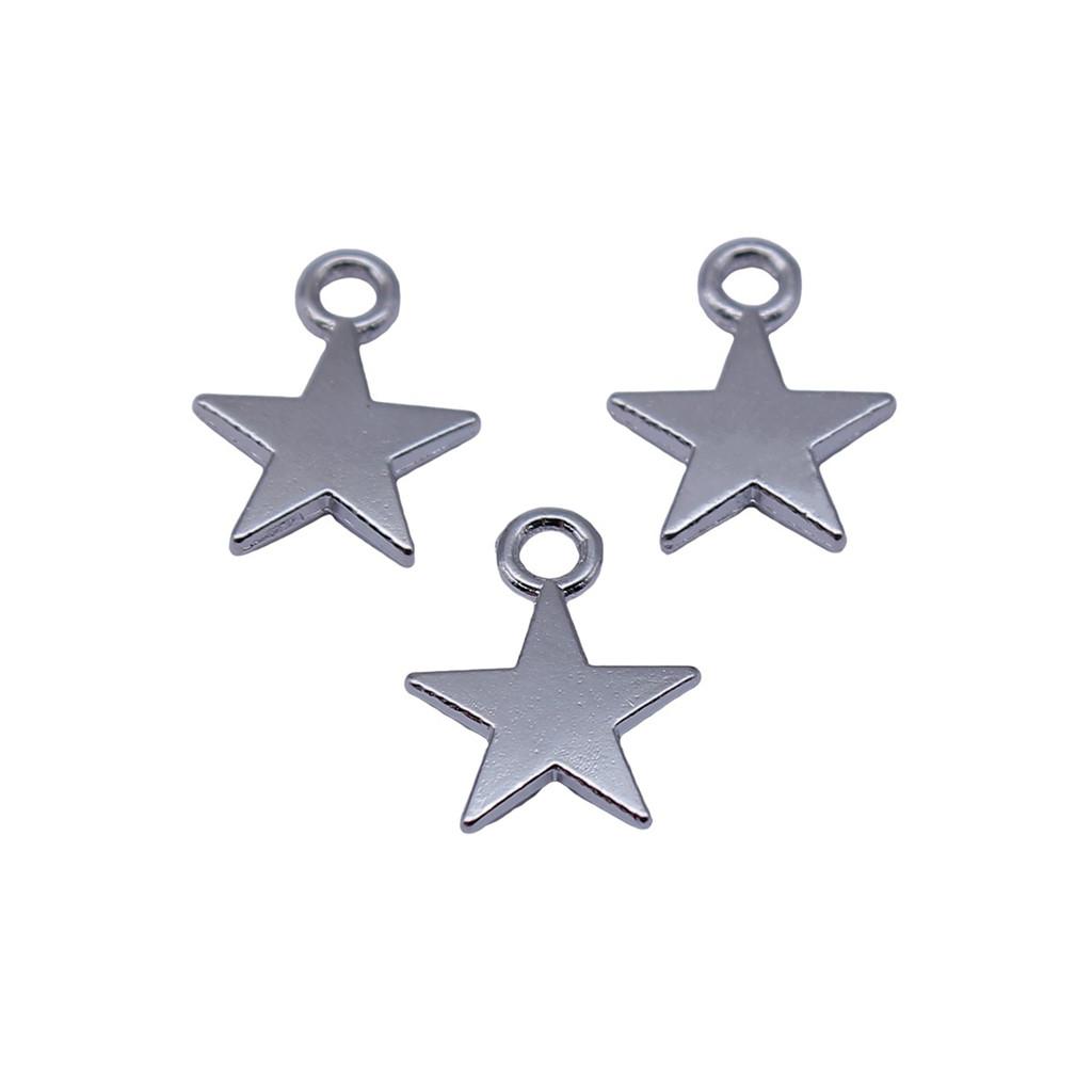 Five-Pointed Star Charms Multi Color Alloy Plain Pendants For Celestial Themed Jewelry