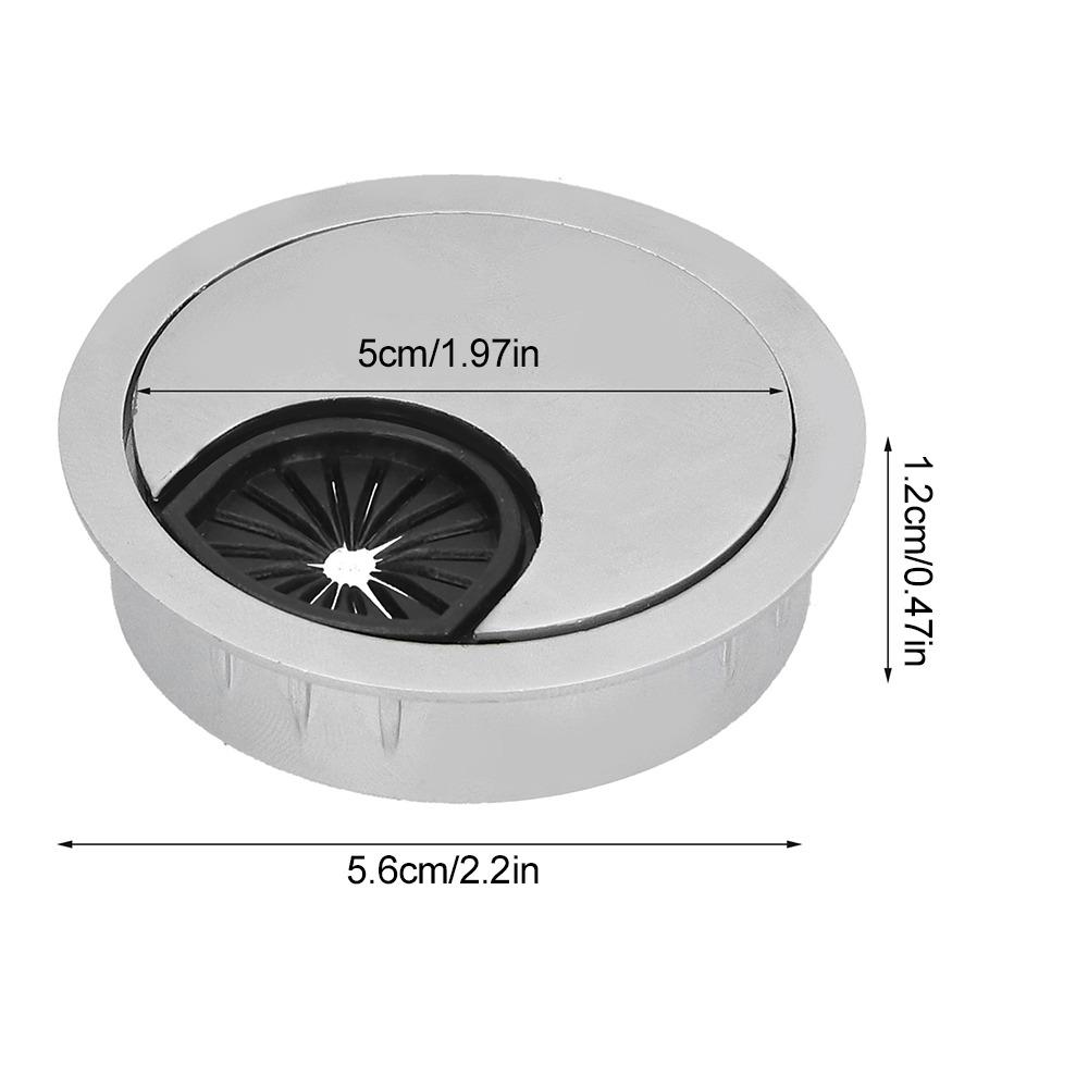 4PCS Brushed Silver Wire Hole Cover Zinc Alloy Cable Hole Cover Desk Cable Grommet Home Office