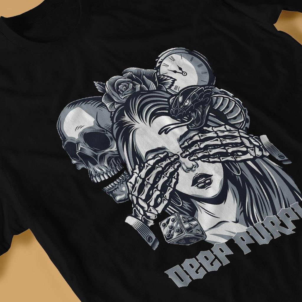 Deep Purple Newest TShirt for Men British Heavy Metal Music Band Round Neck Pure Cotton T Shirt Hip Hop Gift Clothes Streetwear