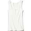 Simple Henry Neck Comfortable Stretch Ribbed Vest Women Tops 487120-00