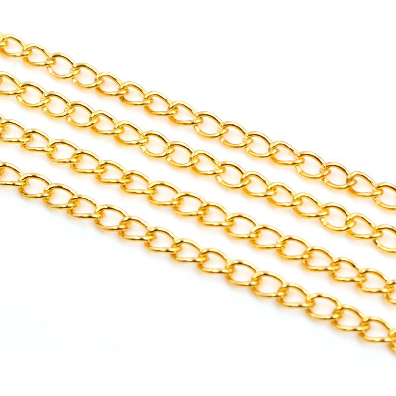 5 Meters/lot 3x2mm 4x3mm Bronze Gold Silver 5 Colors Plated Unwelded Iron Cable Chains DIY Jewelry Making Findings Accessories